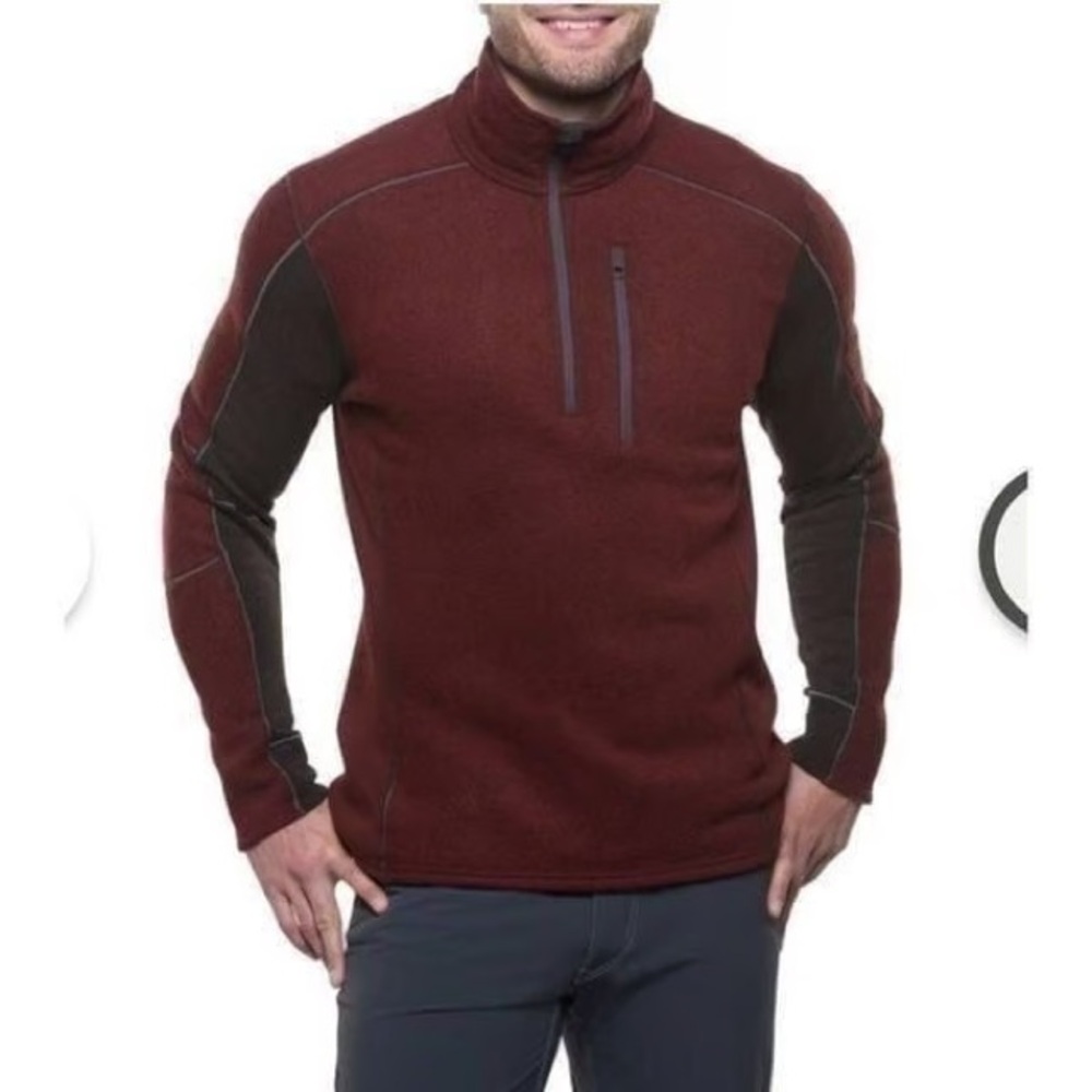 Kuhl Interceptr maroon quarter zip sweater